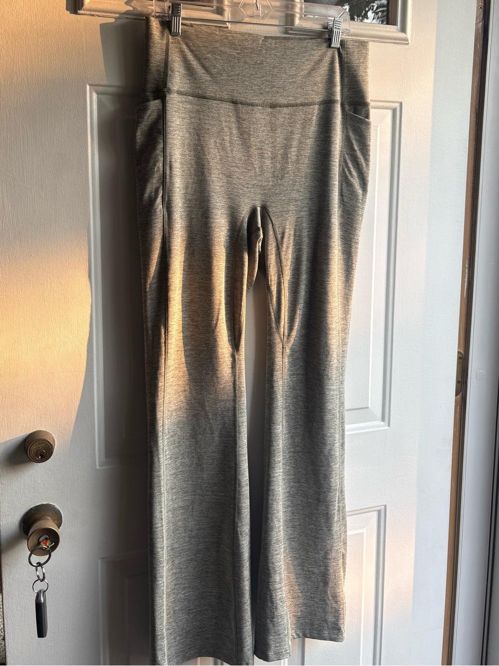 All in Motion Ultra High Rise Flare Leggings Heathered Gray Side Pockets XL